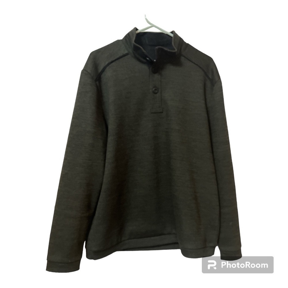 Nicoby Gray Quarter Button Sweater Large